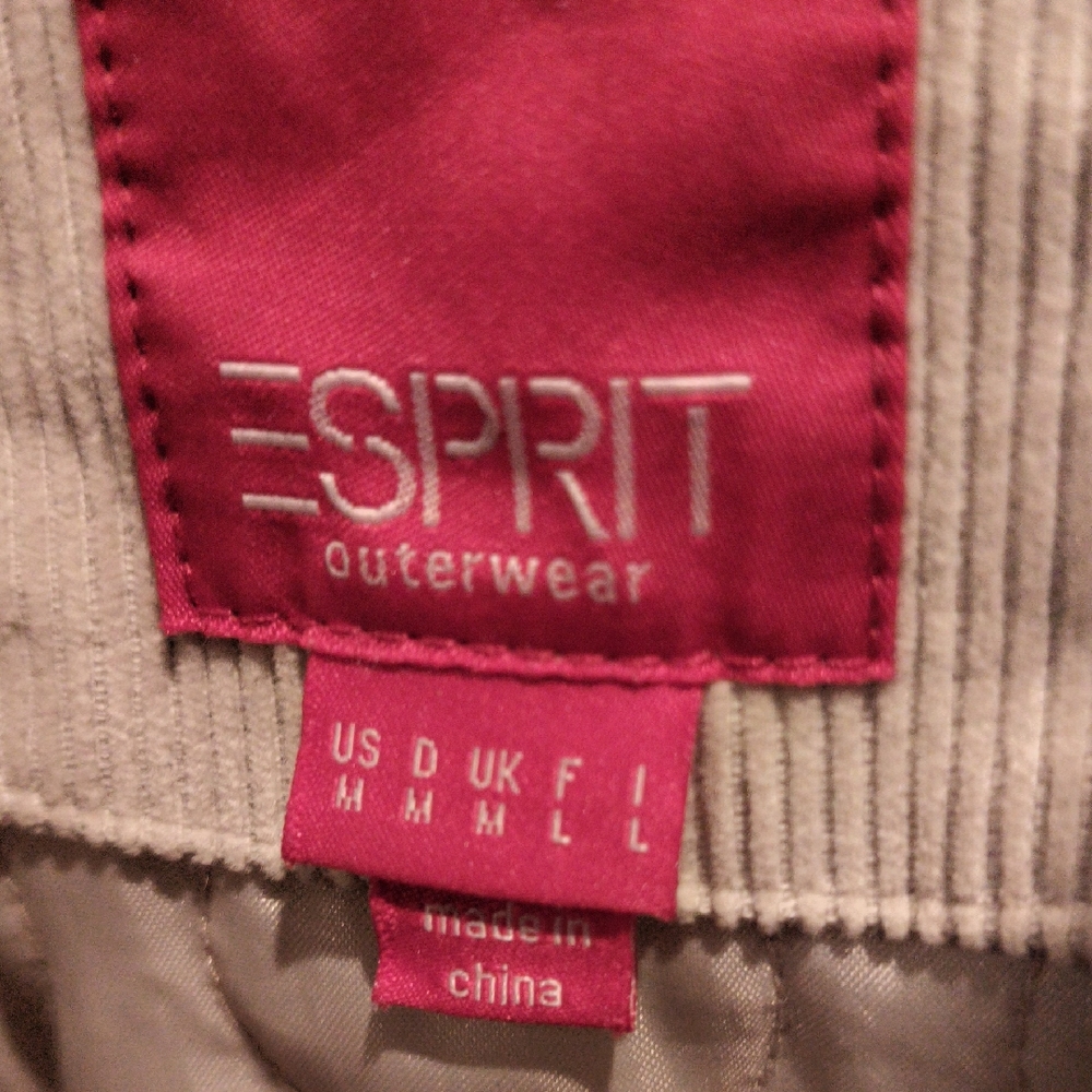 FINAL PRICE Esprit Outerwear Pink & Beige Jacket w Faux Fur Collar Medium